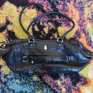 Cole Haan Black Shoulder Bag with Silver Hardware